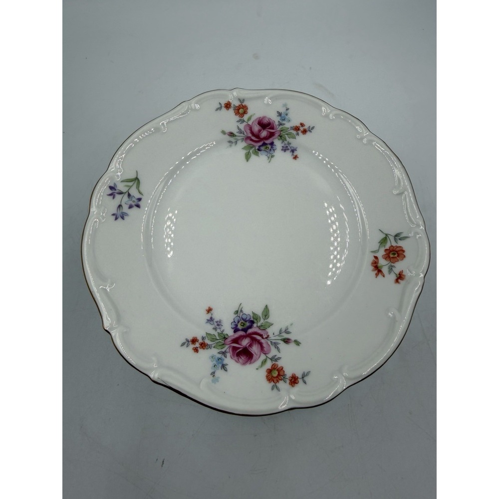 Lot Of 12 Vintage Bareuther Waldsasse Bavaria Germany Floral Bread Plates 6"
